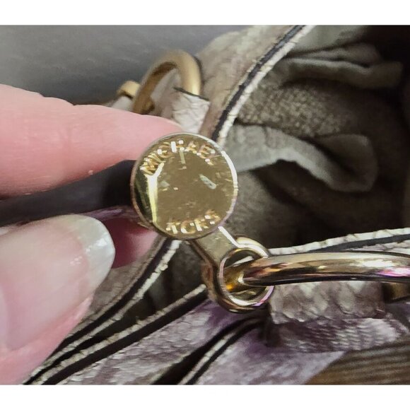 Michael Kors Snakeskin Tote Bag With Gold Hardware & Tassel Accent READ - Picture 7 of 16